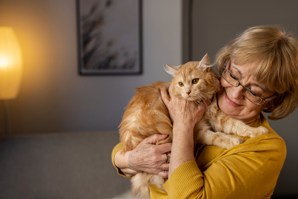 imagen magda con un gato